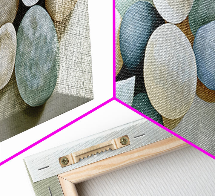 Pebble Texture Abstract Canvas Print, Spa Art, Textured Painting, Spa Decor, Fine Art, Serenity, Travel Poster, SPA-3x1-31