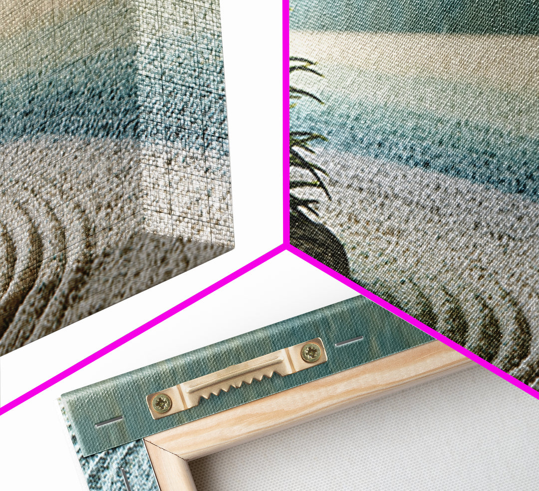 Sand Garden Lines Framed Canvas Print, Spa Art, Textured Painting, Spa Decor, Fine Art, Serenity, Travel Poster, Abstract, SPA-3x1-52