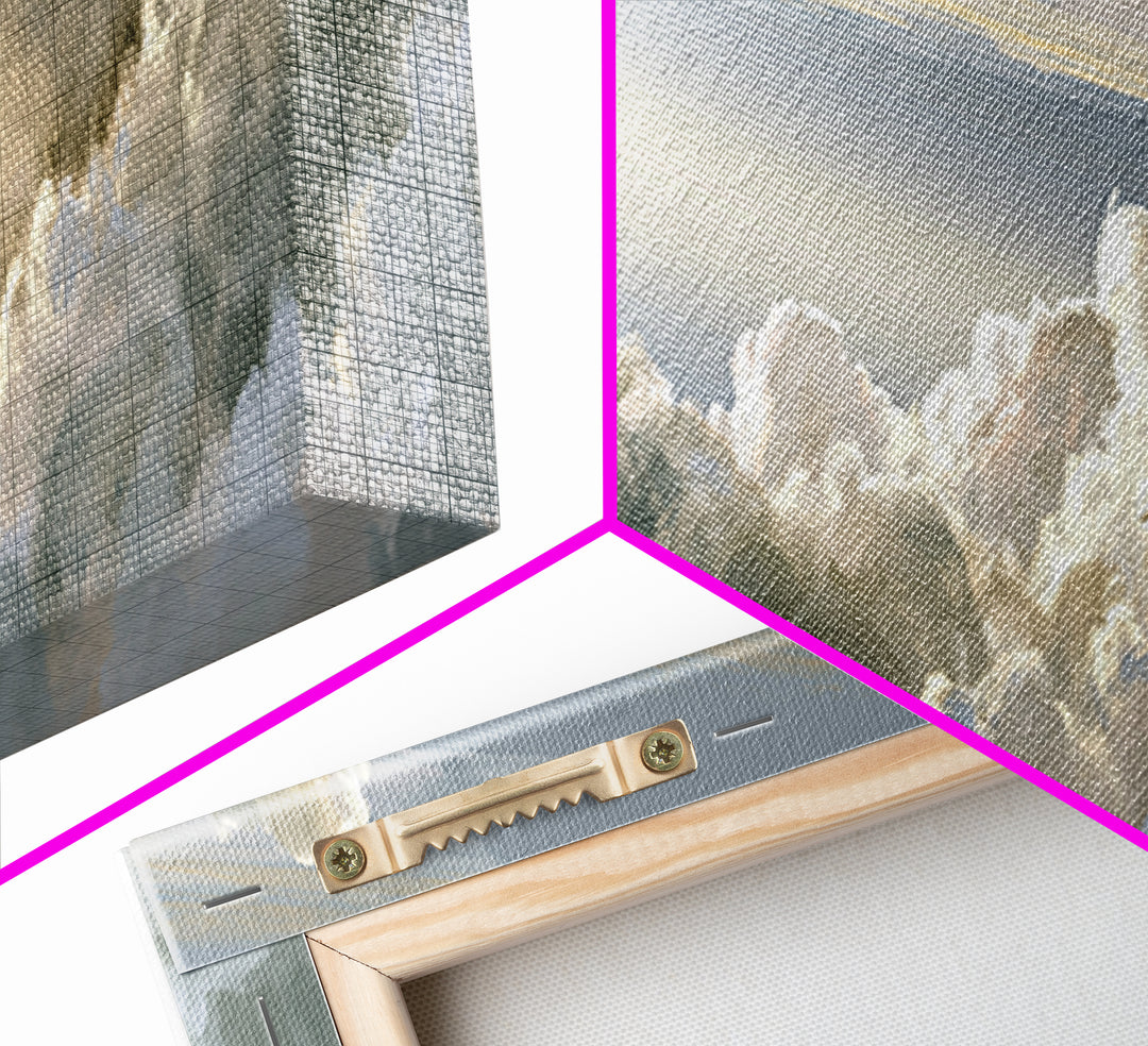Soft Cloudscape in Cream and Sage Framed Canvas Print, Spa Art, Esthetician Decor, Spa Decor, Fine Art, Serenity, Room Decor, SPA-3x1-53