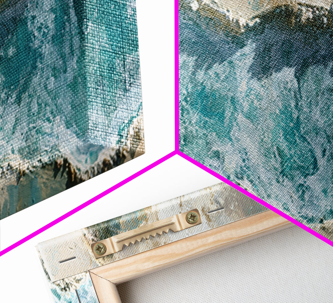 Blue Lagoon Water Seen from Above Framed Canvas Print, Spa Art, Printable Art, Spa Decor, Serenity, Fine Art Photography, SPA-3x1-84