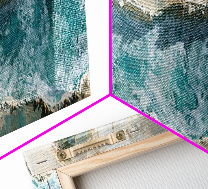 Blue Lagoon Water Seen from Above Framed Canvas Print, Spa Art, Printable Art, Spa Decor, Serenity, Fine Art Photography, SPA-3x1-84