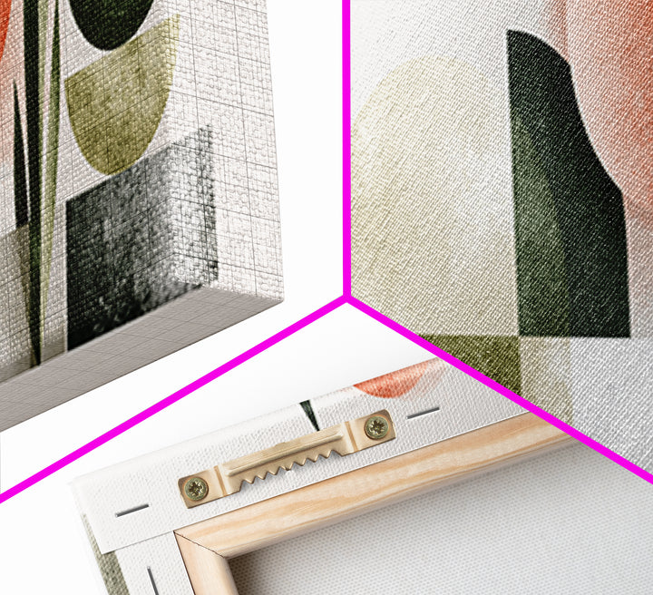 Sage and Ivory Geometric Calm Composition Canvas Print, Spa Art, Hair Salon Wall Art, Spa Decor, Abstract Art, Serenity, SPA-3x1-85