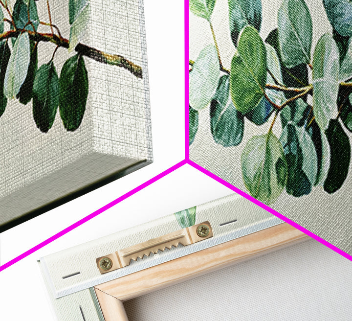 Eucalyptus Branch in Soft Green Watercolor Canvas Print, Spa Art, Wall Art Print, Spa Decor, Fine Art, Serenity, Animal Art, SPA-3x1-91