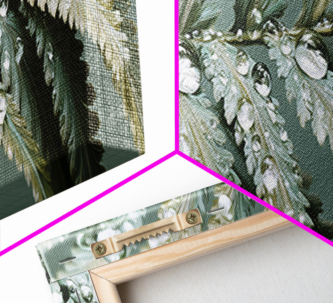 Fern Leaf Closeup Framed Canvas Print, Spa Art, Botanical Art, Spa Decor, Oil Painting, Serenity, Fashion Wall Art, SPA-3x1-99