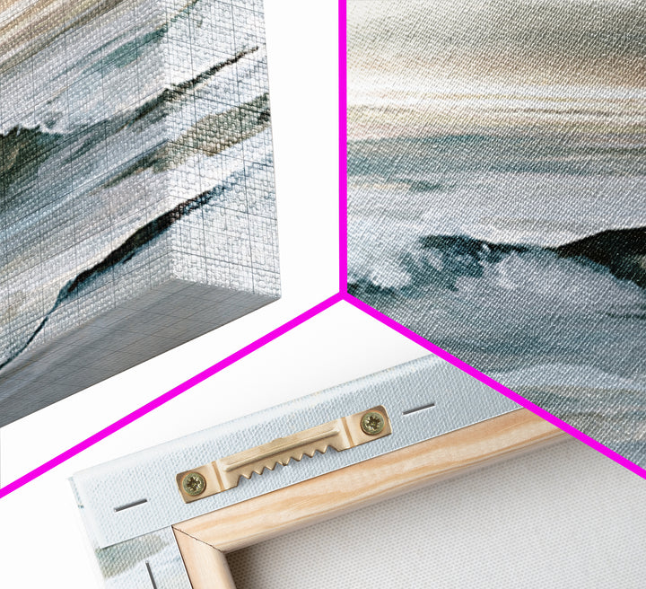 Coastal Horizon in Muted Spa Blues Framed Canvas Print, Spa Art, Spa, Spa Decor, Oil Painting, Serenity, Teen Girl Room Decor, SPA-3x2-14