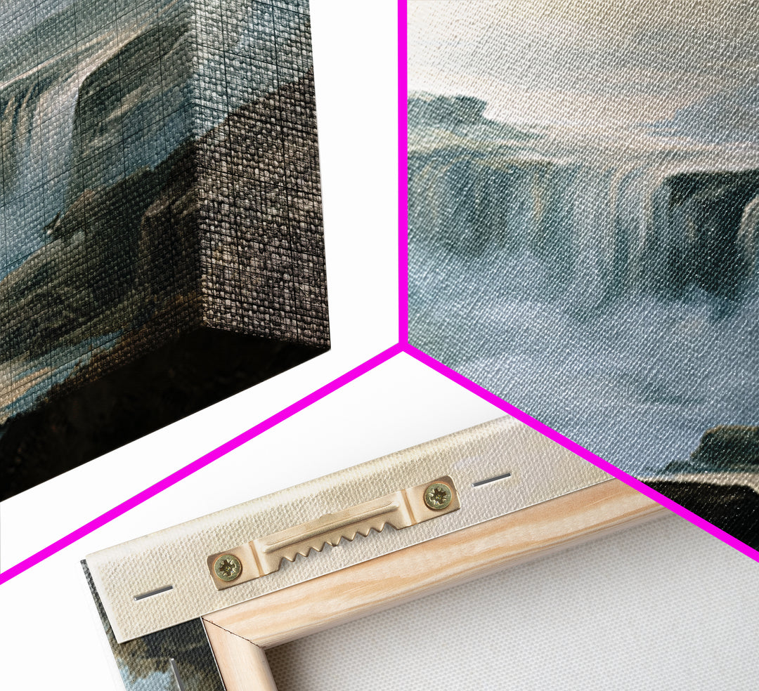 Serene Waterfall with Mist Canvas Print, Spa Art, Abstract Print, Spa Decor, Oil Painting, Serenity, Esthetician Decor, SPA-3x2-22