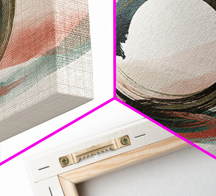 Minimal Zen Circle Brushstroke Framed Canvas Print, Spa Art, Tarot Card Art, Spa Decor, Fine Art, Serenity, Textured Painting, SPA-3x2-36
