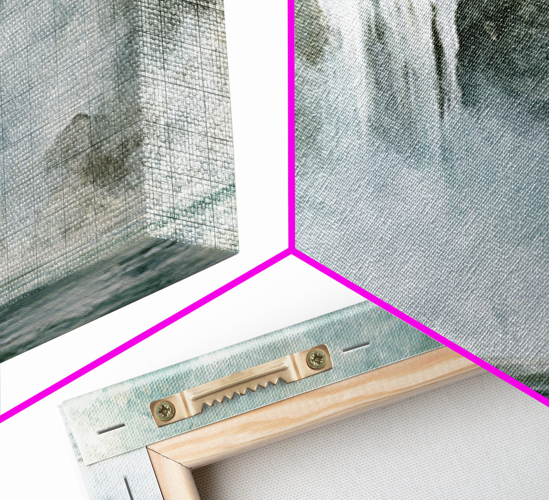 Serene Waterfall with Mist Framed Canvas Print, Spa Art, Fashion Wall Art, Spa Decor, Fine Art, Serenity, Modern Decor, SPA-3x2-46