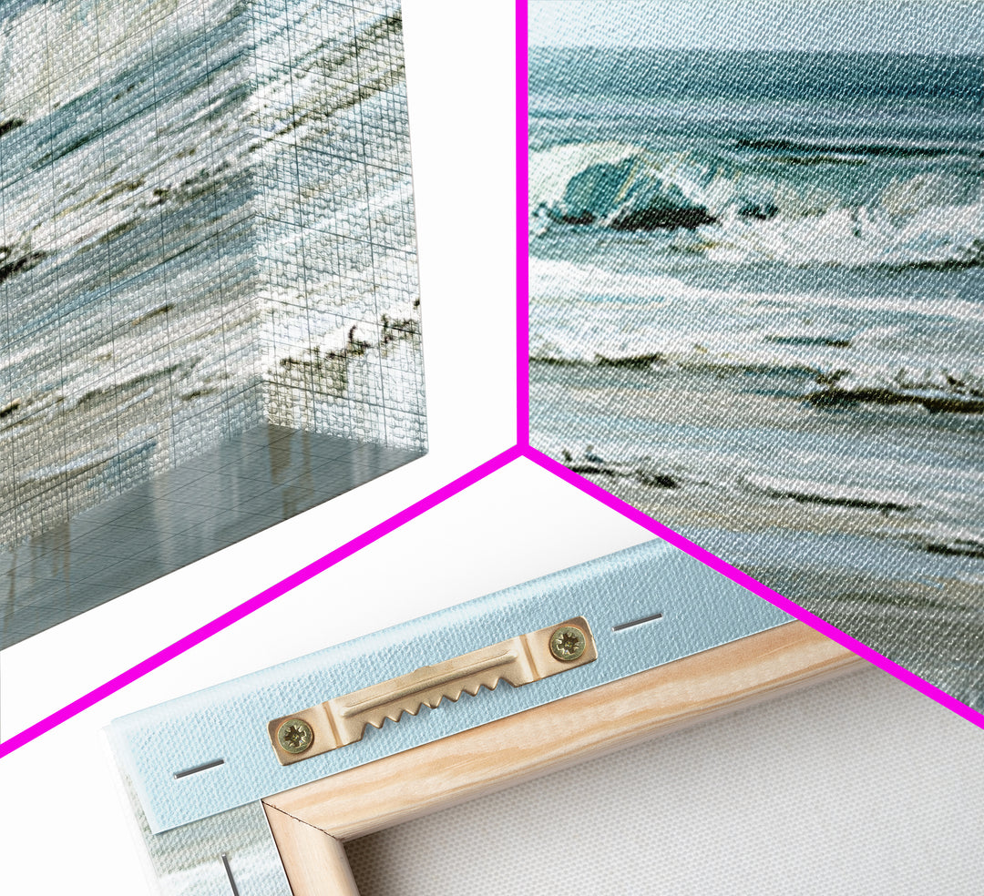 Coastal Horizon in Muted Spa Blues Canvas Print, Spa Art, Animal Art, Spa Decor, Serenity, Gallery Decor, Neutral Decor, SPA-3x2-62