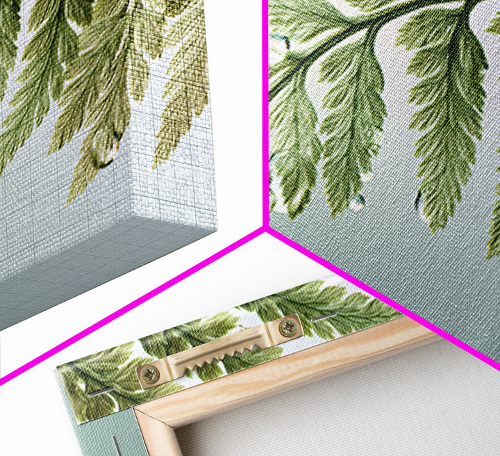 Fern Leaf Closeup Framed Canvas Print, Spa Art, Salon Decor, Spa Decor, Oil Painting, Serenity, Statement Artwork, Boho Decor, SPA-3x2-63