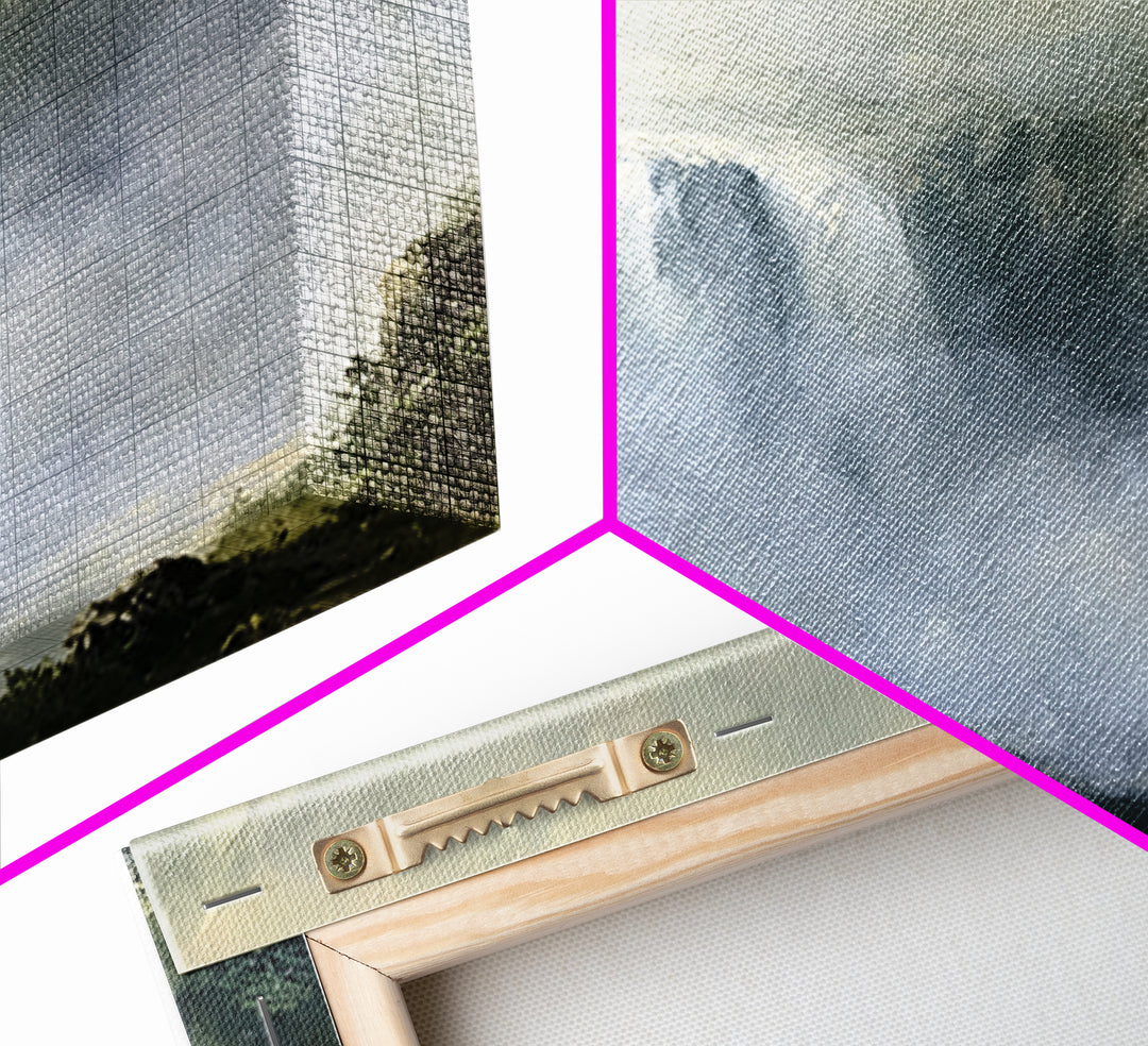 Serene Waterfall with Mist Canvas Print, Spa Art, Dog Canvas, Spa Decor, Abstract Art, Serenity, Art Print, Room Decor, SPA-3x2-94
