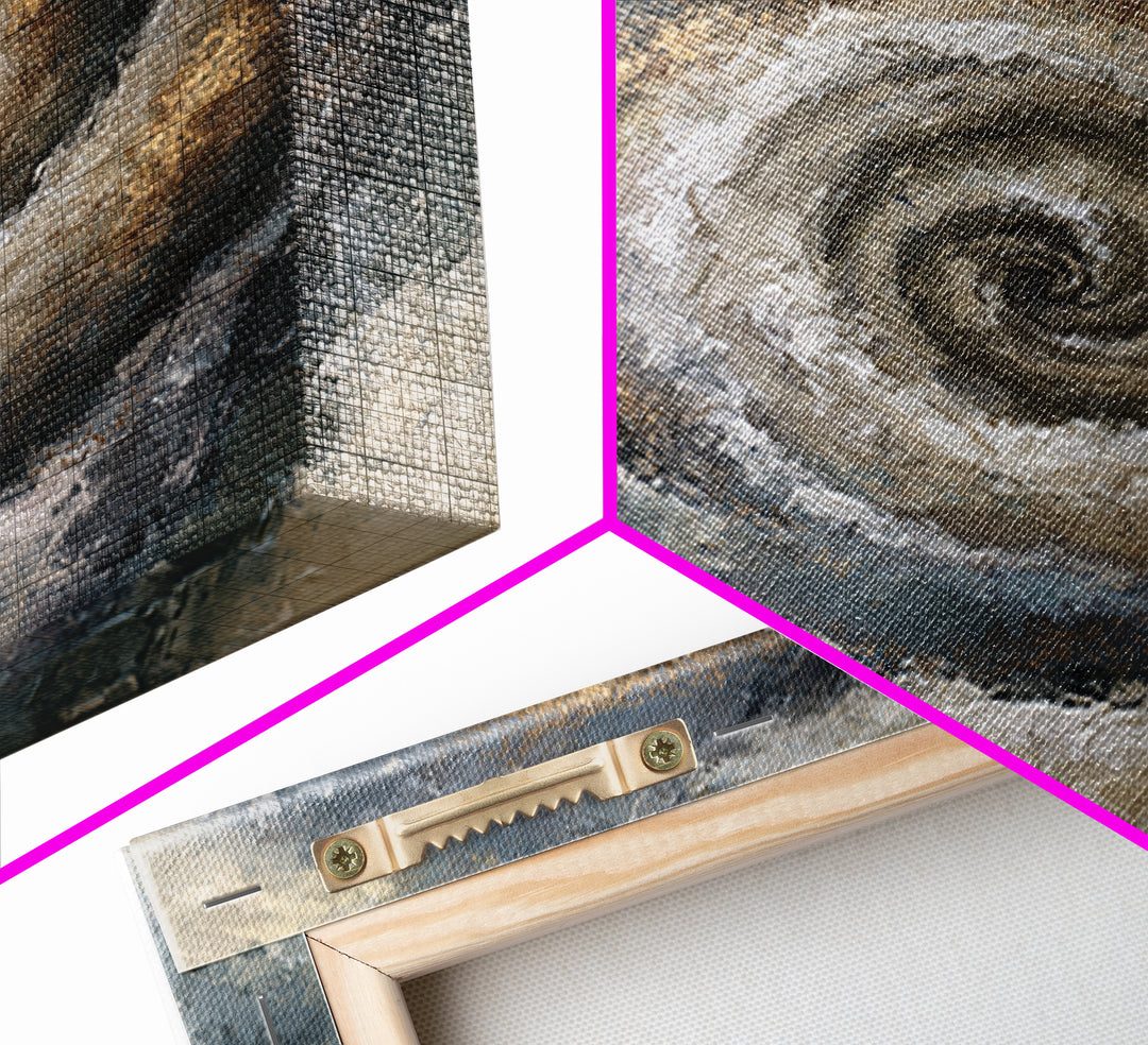 Spiral Galaxy as Soul Journey Metaphor Framed Canvas Print, Spiritual Art, Statement Artwork, Living Room Decor, Spirit, SPI-1x1-46