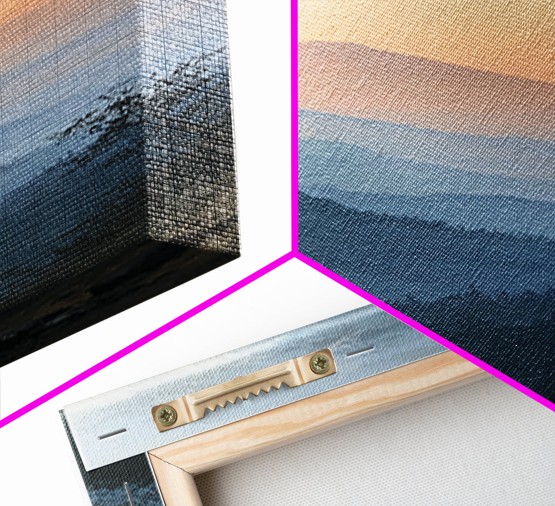 Mountain Sunrise as Awakening Symbol Canvas Print, Spiritual Art, Gallery Decor, Living Room Decor, Oil Painting, Spirit, SPI-1x3-33