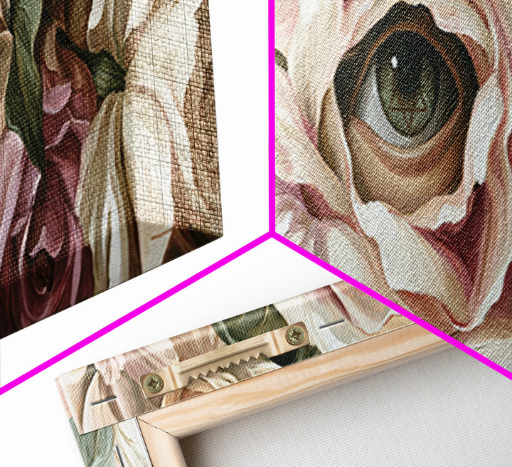 Third Eye Symbol Surrounded by Flowers Canvas Print, Spiritual Art, Art Prints, Living Room Decor, Spirit, Abstract Wall Art, SPI-3x1-22