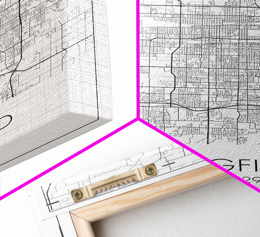 Springfield Street Map, Missouri Map, City Map Print, Modern Wall Art, Wall Art, Canvas Print, Bedroom Wall Décor, Gifts For Couple