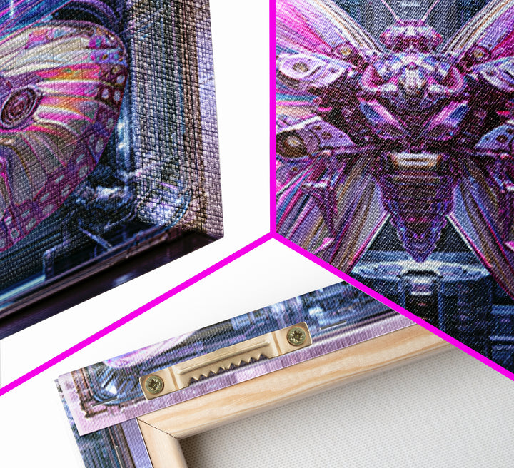 Mechanical Butterfly Specimen Canvas Print, Steampunk Art, Retro Decor, Living Room Decor, Fine Art, Mechanic, Luxury Decor, STE-1x1-14