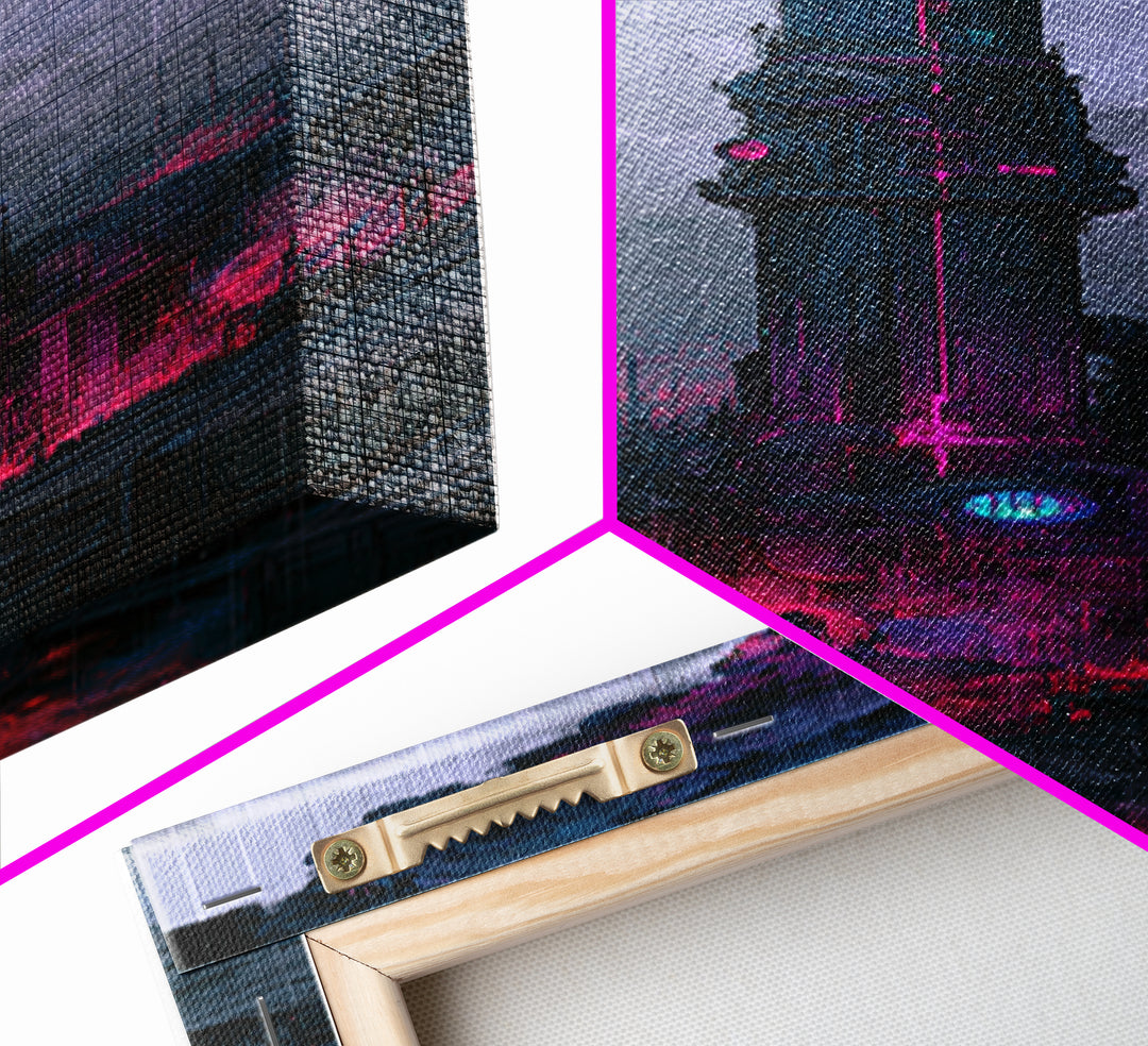 Steam Powered City Skyline Canvas Print, Steampunk Art, Wall Art Living Room, Living Room Decor, Abstract Art, Mechanic, STE-1x3-81