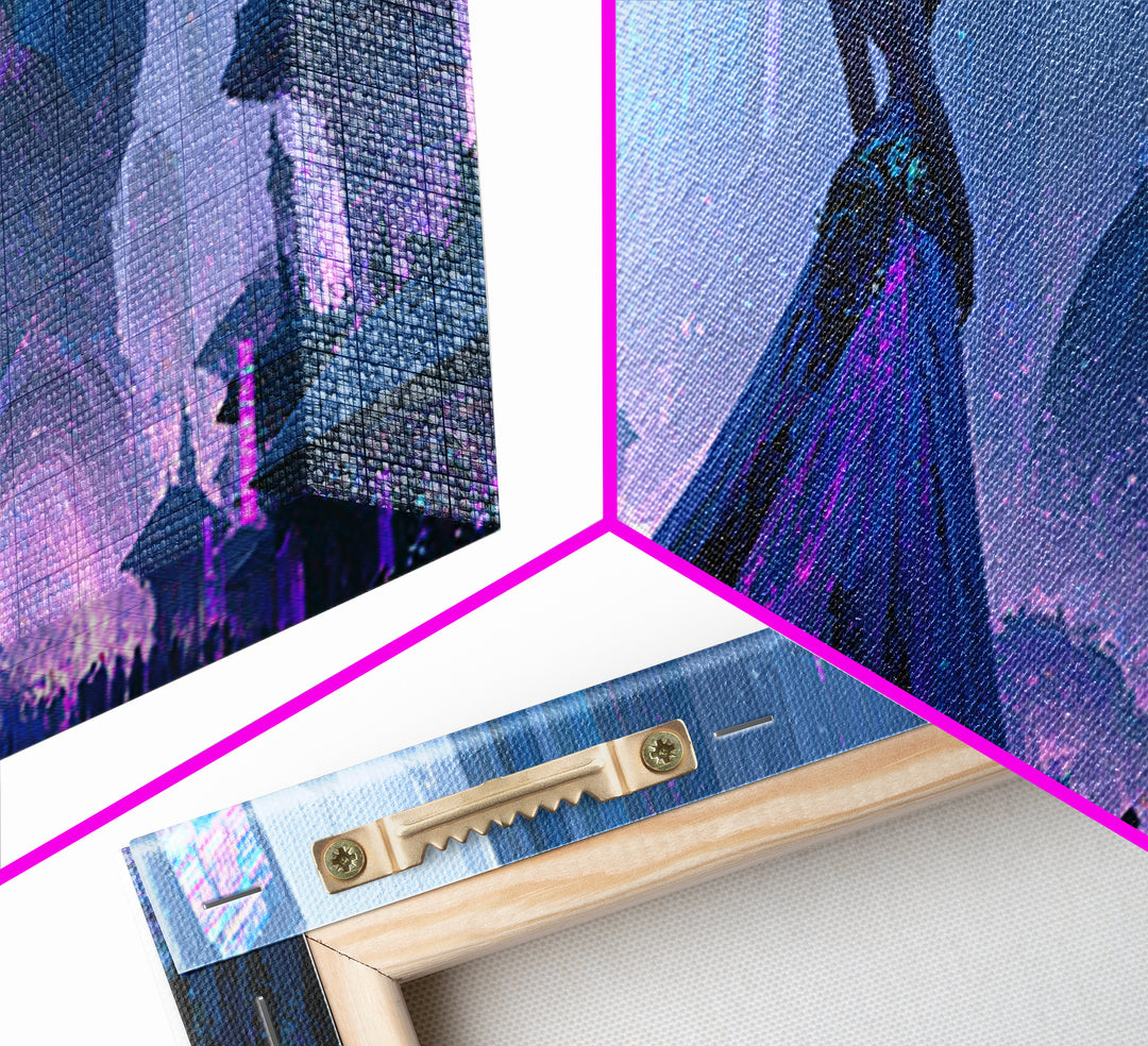 Victorian Lady with Clockwork Dress Details Canvas Print, Steampunk Art, Abstract Art, Living Room Decor, Fine Art, Mechanic, STE-2x1-61