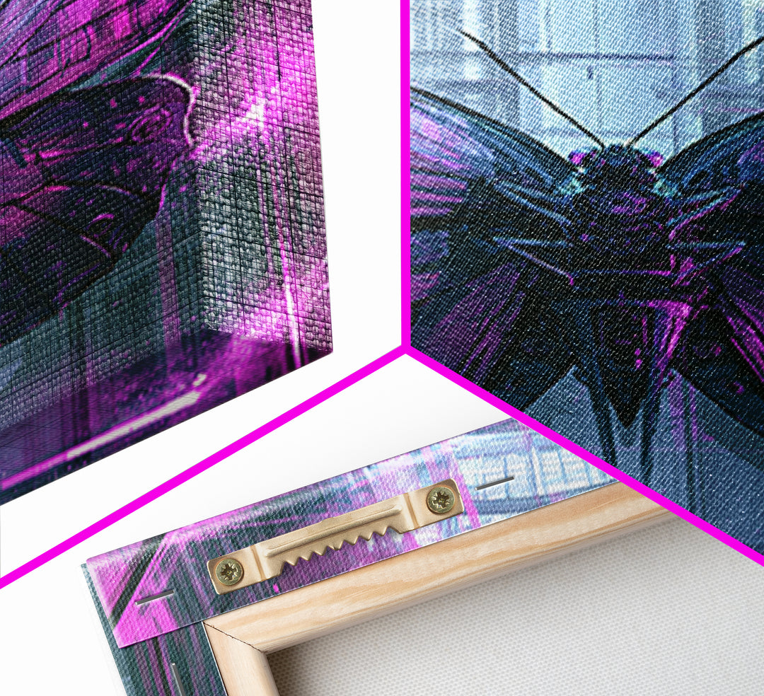 Mechanical Butterfly Specimen Framed Canvas Print, Steampunk Art, Digital Print, Living Room Decor, Fine Art, Mechanic, STE-2x3-94