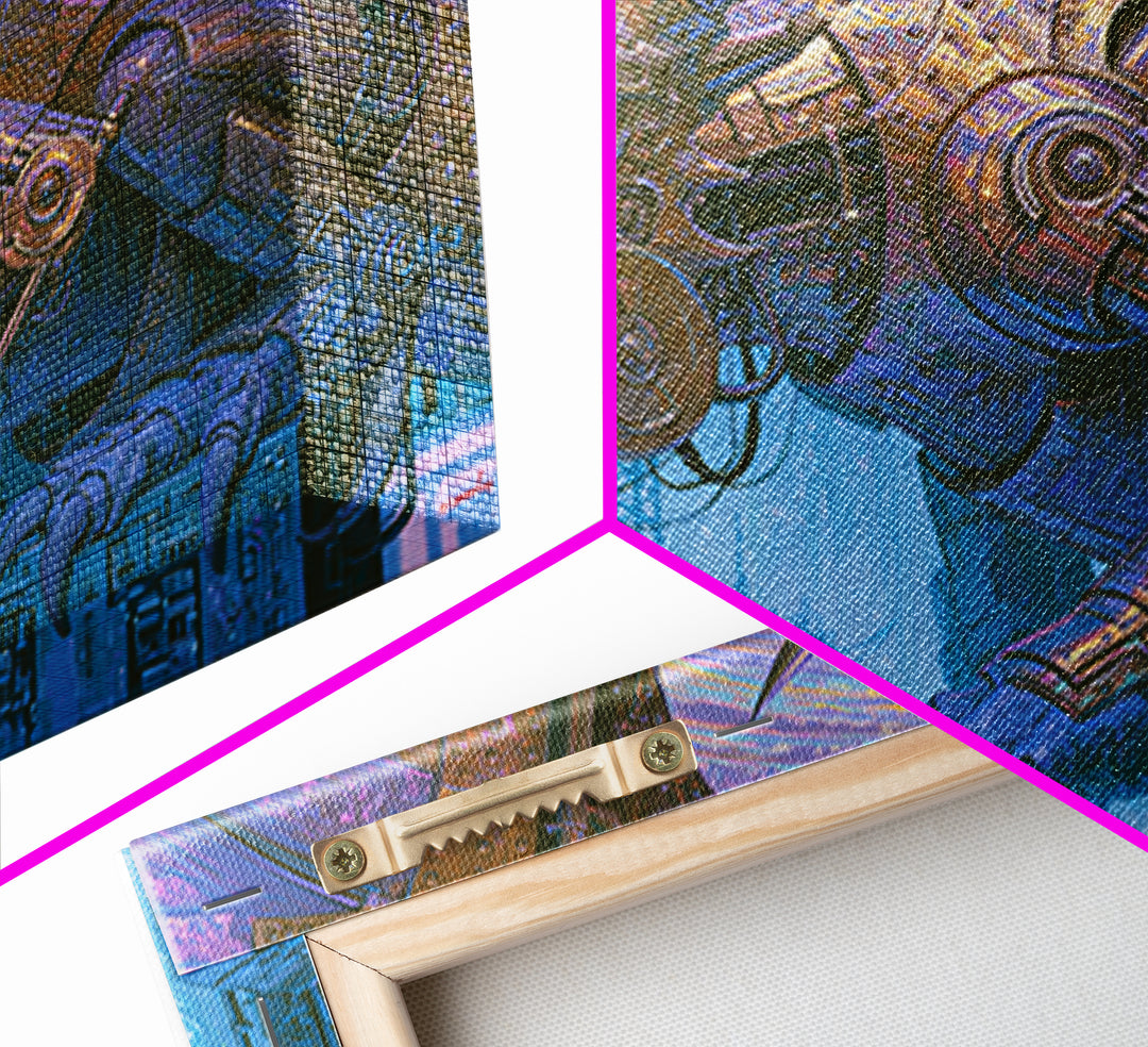 Copper Dragon with Riveted Wings Canvas Print, Steampunk Art, Wall Art Print, Living Room Decor, Mechanic, Gallery Decor, STE-3x2-62