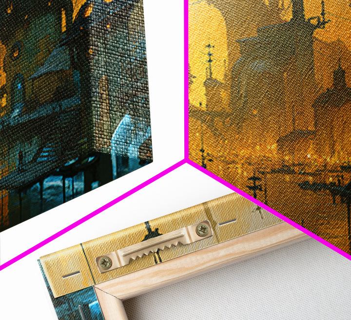 Steam Powered City Skyline Canvas Print, Steampunk Art, Neutral Decor, Living Room Decor, Fine Art, Mechanic, Home Decor, STE-3x2-73