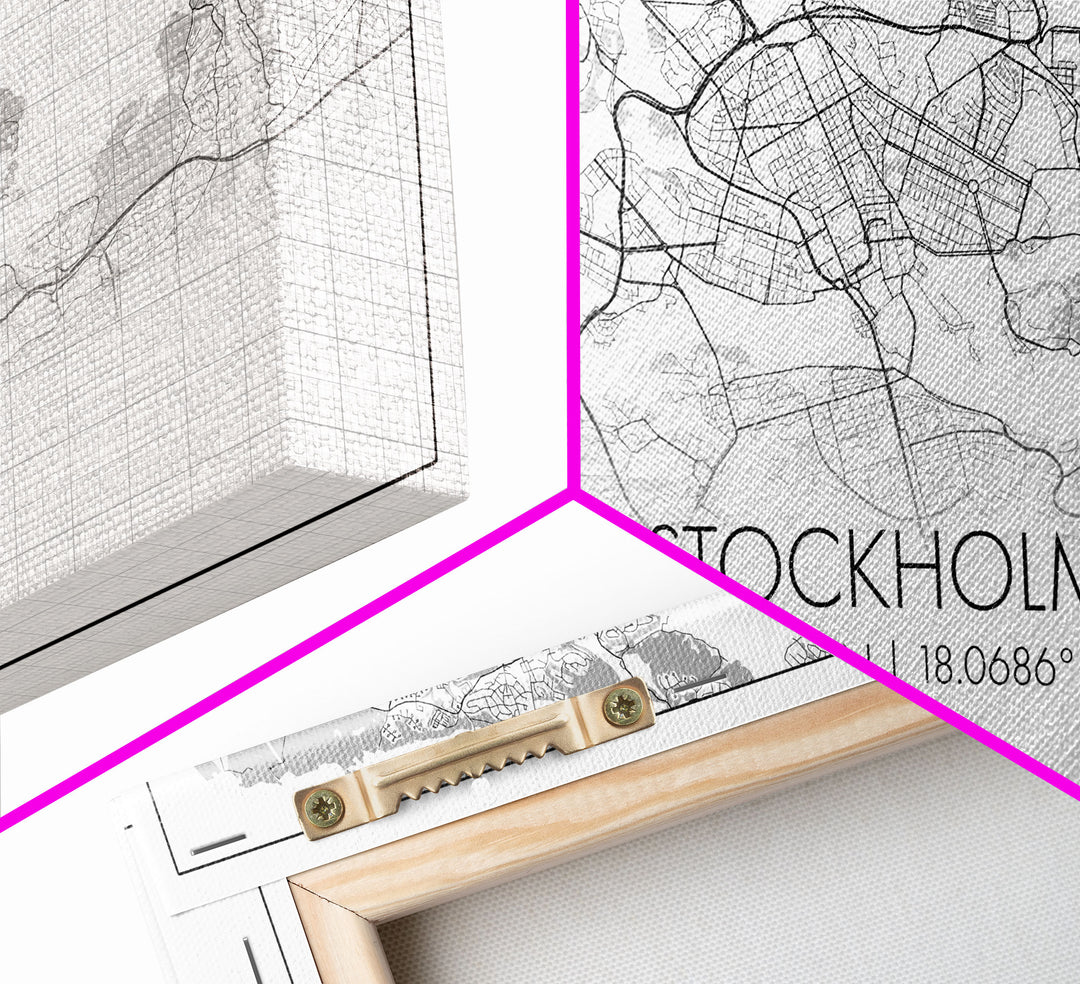 Stockholm City Map, Sweden Art, Map Print, Modern Wall Art, Wall Art, Canvas Art, Landscape Art Print, Gift For Family, Over Bed Wall Décor