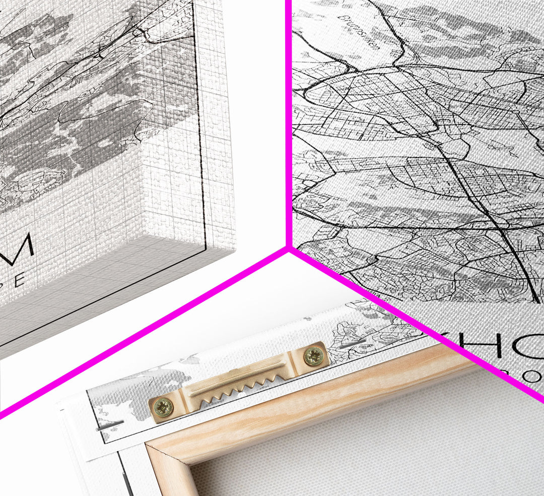 Stockholm Street Map, Sweden Map, Europe City Map Print, Modern Wall Art, Wall Art, Canvas Print, Dorm Room Décor, Wedding Gifts, Travel Art