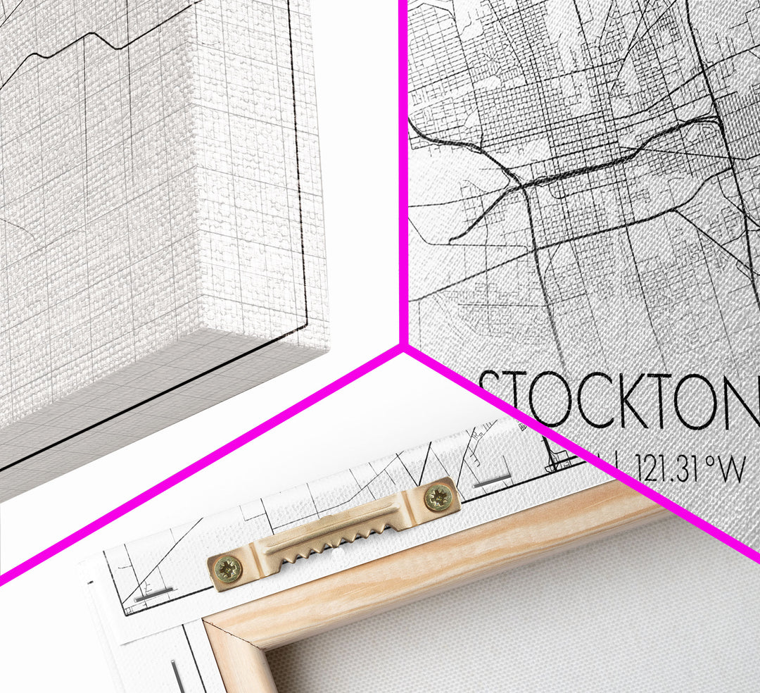 Stockton City Map, California Art, Map Print, Modern Wall Art, Wall Art, Canvas Art, Dorm Room Art, Indie Room Décor, Dining Room Prints