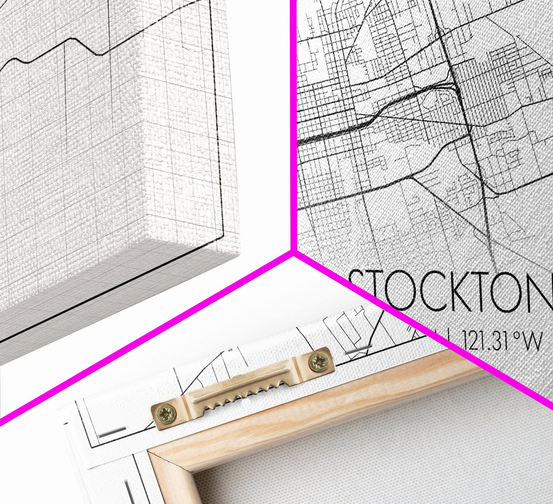Stockton City Map, California Art, Map Print, Modern Wall Art, Wall Art, Canvas Art, Horizontal Wall Art, Appreciation Gift, Travel Print