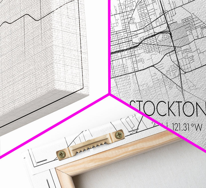 Stockton City Map, California Art, Map Print, Modern Wall Art, Wall Art, Canvas Art, Horizontal Wall Art, Appreciation Gift, Travel Print