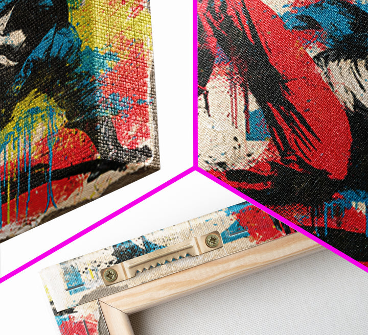 Breakdancer Frozen in Energetic Motion Framed Canvas Print, Street Art, Anime Art, Living Room Decor, Abstract Art, Urban, STR-1x1-42