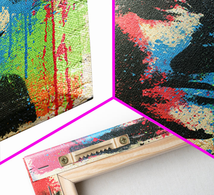 Bold Stencil Portrait Canvas Print, Street Art, Art Print, Living Room Decor, Oil Painting, Urban, Original Painting, STR-1x1-49