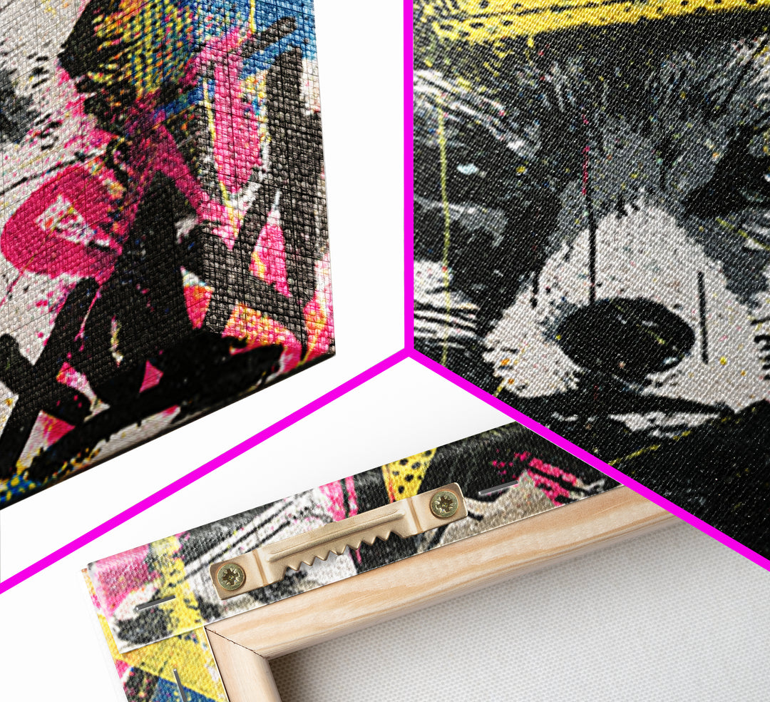 Urban Fox Wearing a Crown of Spray Canvas Print, Street Art, Contemporary Art, Living Room Decor, Fine Art, Urban, STR-1x1-50