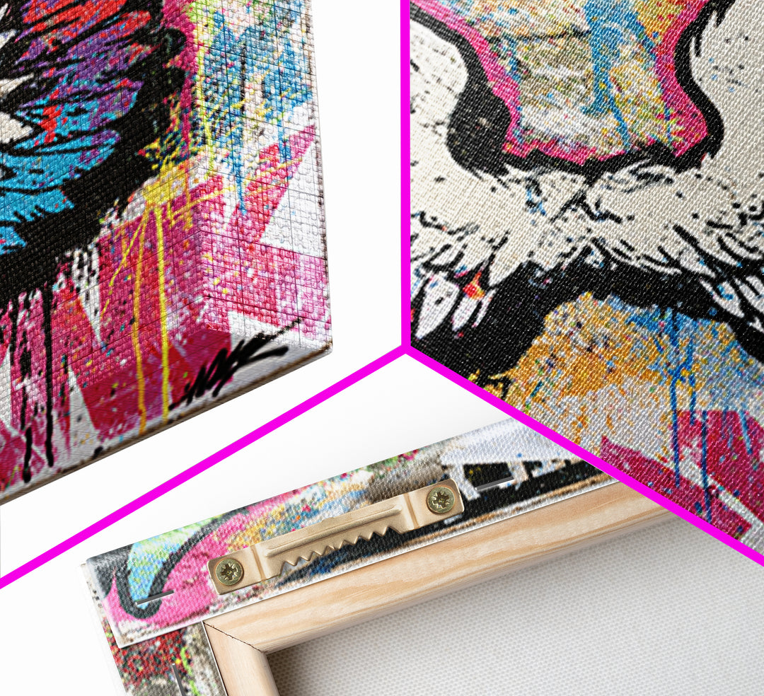 Graffiti Angel Wings Canvas Print, Street Art, Poster, Living Room Decor, Fine Art, Urban, Poster Prints, Watercolor Painting, STR-1x1-77