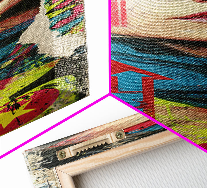 Wildstyle Arrows and Abstract Letter Forms Without Canvas Print, Street Art, Poster, Living Room Decor, Fine Art, Urban, STR-1x3-77