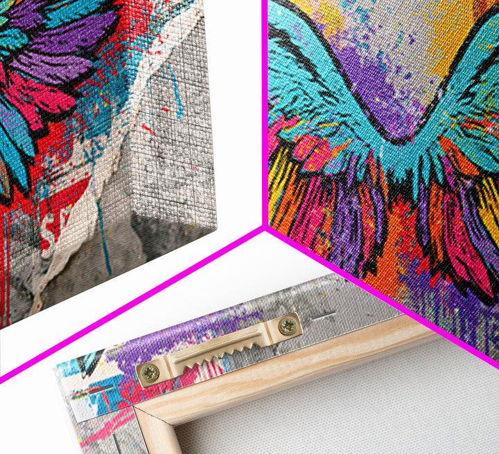 Graffiti Angel Wings Canvas Print, Street Art, Abstract Art, Living Room Decor, Fine Art, Urban, Anime Art, Original Artwork, STR-2x1-73