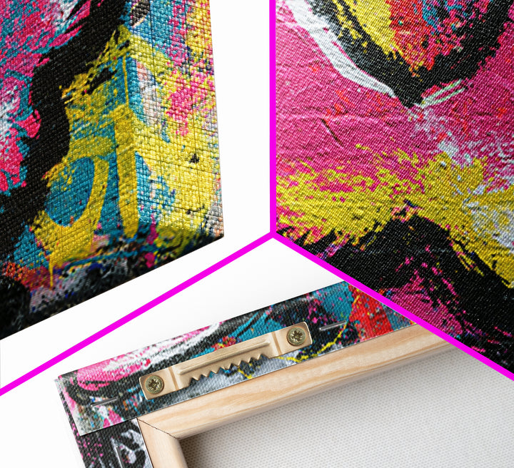 Graffiti Angel Wings Framed Canvas Print, Street Art, Modern Art, Living Room Decor, Urban, Neutral Decor, Modern Decor, STR-2x1-97