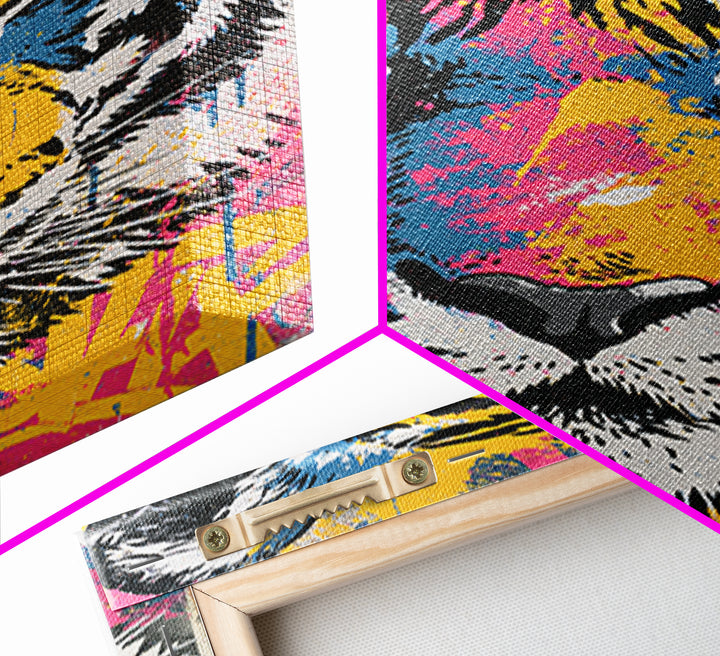 Spray Painted Tiger Face Canvas Print, Street Art, Gallery Decor, Living Room Decor, Fine Art, Urban, Wall Art, Home Decor, STR-2x3-16