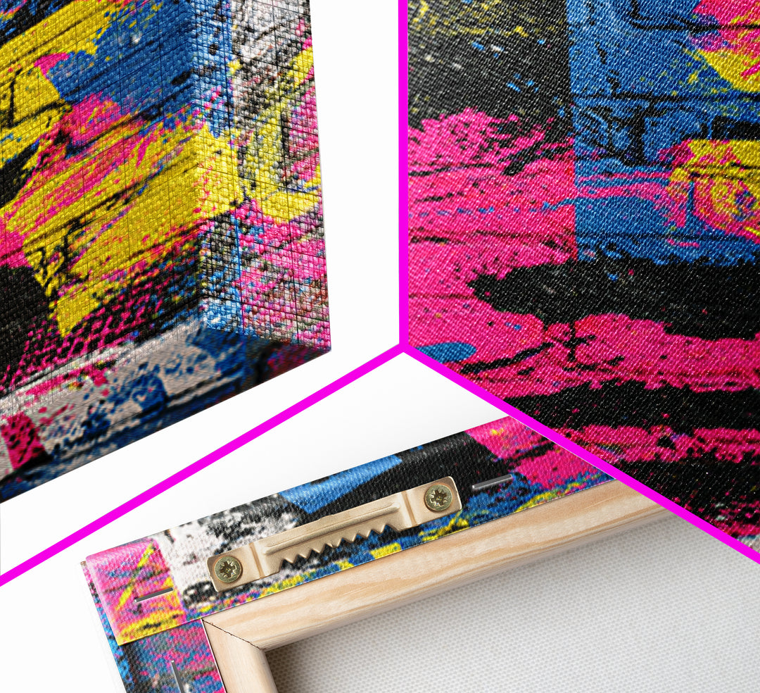 Brick Wall Texture Framed Canvas Print, Street Art, Large Wall Art, Living Room Decor, Abstract Art, Urban, Canvas Painting, STR-2x3-60