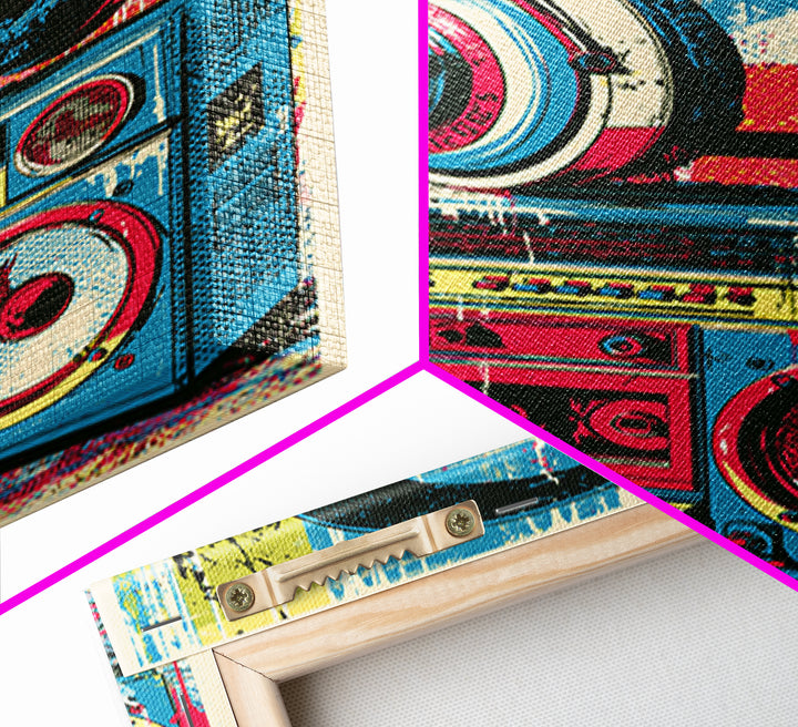 Boombox and Headphones Canvas Print, Street Art, Canvas Print, Living Room Decor, Fine Art, Urban, Graffiti Art, Gallery Decor, STR-2x3-65