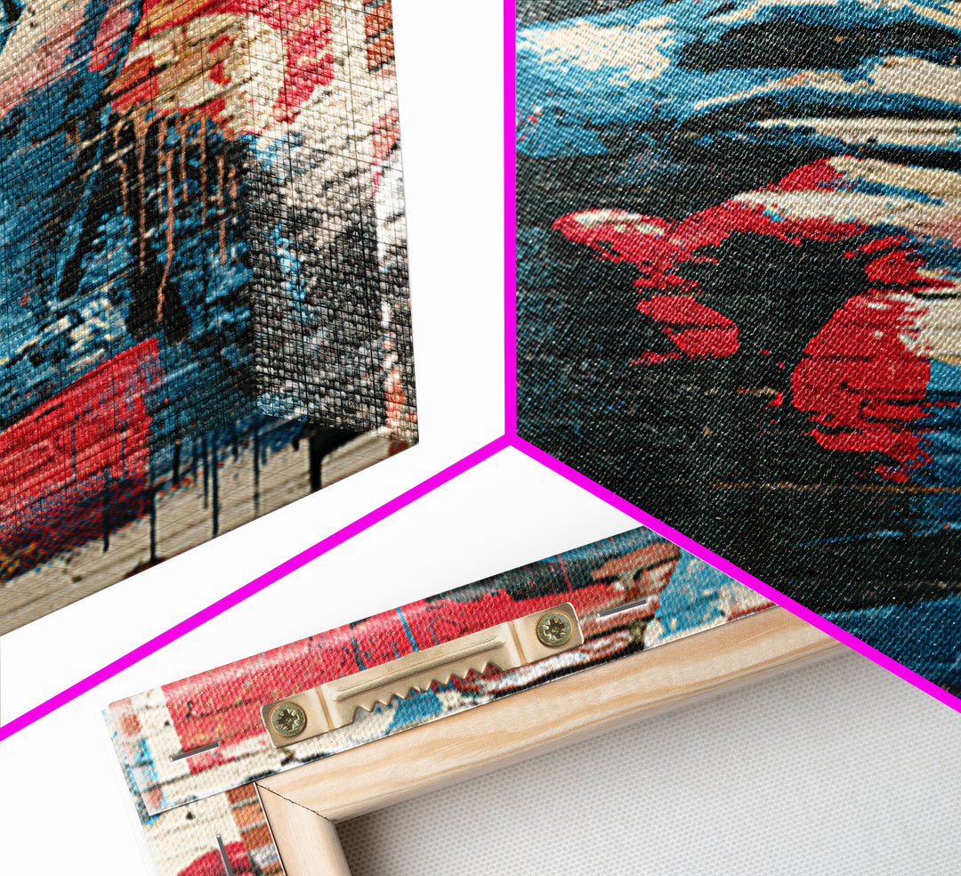Brick Wall Texture Framed Canvas Print, Street Art, Modern Decor, Living Room Decor, Abstract Art, Urban, Poster, Wall Decor, STR-2x3-84