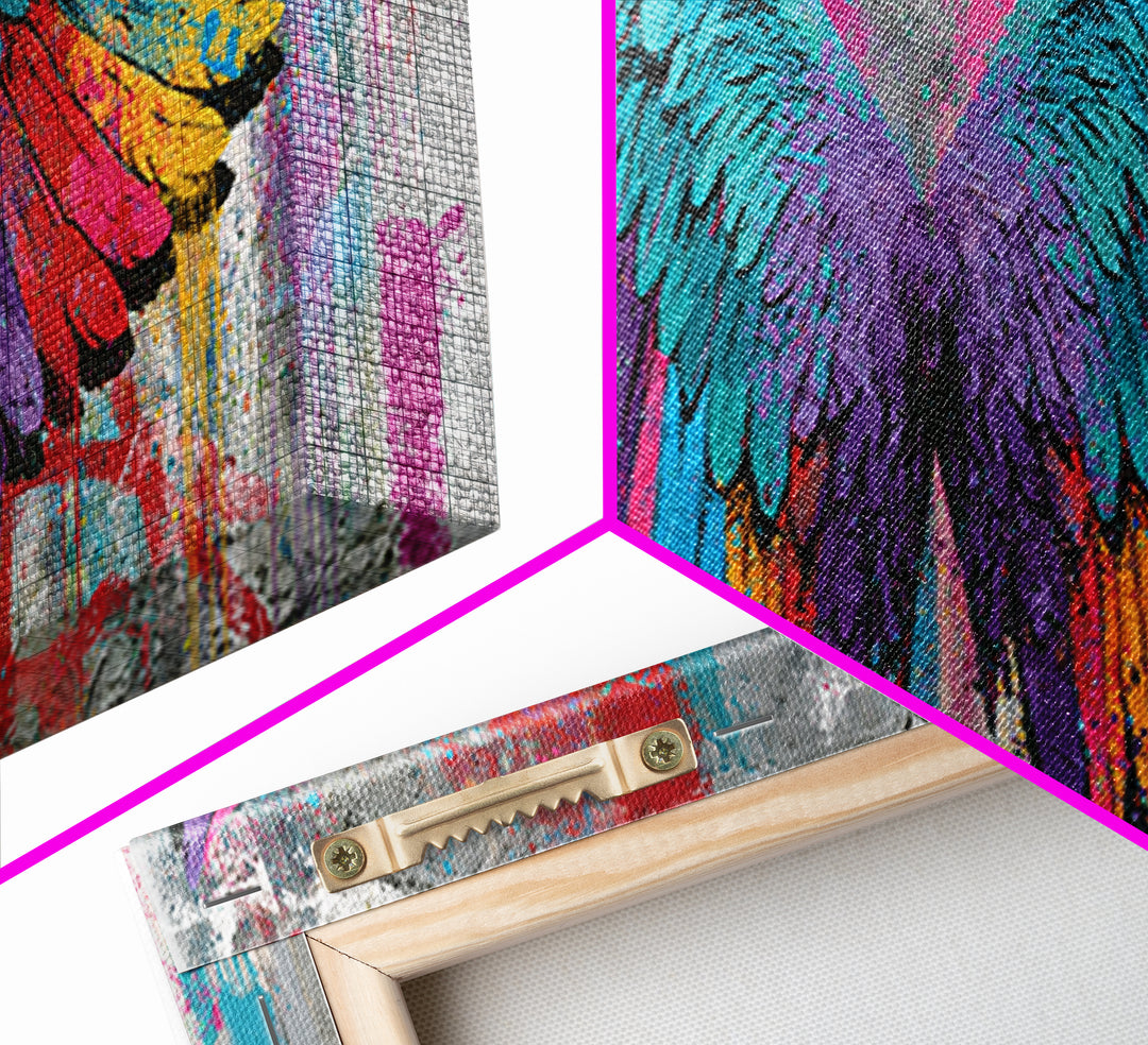 Graffiti Angel Wings Canvas Print, Street Art, Abstract, Living Room Decor, Fine Art, Urban, Luxury Decor, Art Print, STR-3x1-45