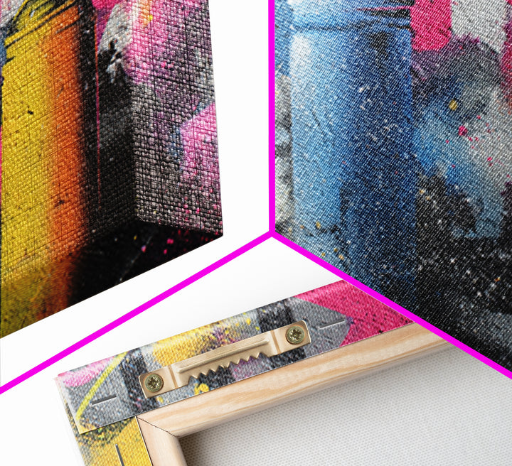 Spray Can Bouquet Framed Canvas Print, Street Art, Statement Artwork, Living Room Decor, Fine Art, Urban, Wall Decor, STR-3x2-19