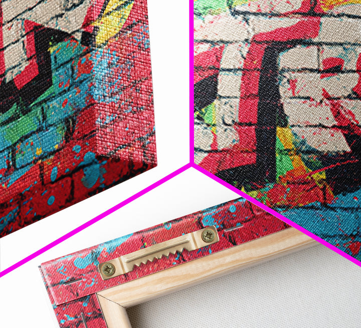 Brick Wall Texture Canvas Print, Street Art, Art Print, Living Room Decor, Abstract Art, Urban, Original Painting, STR-3x2-56