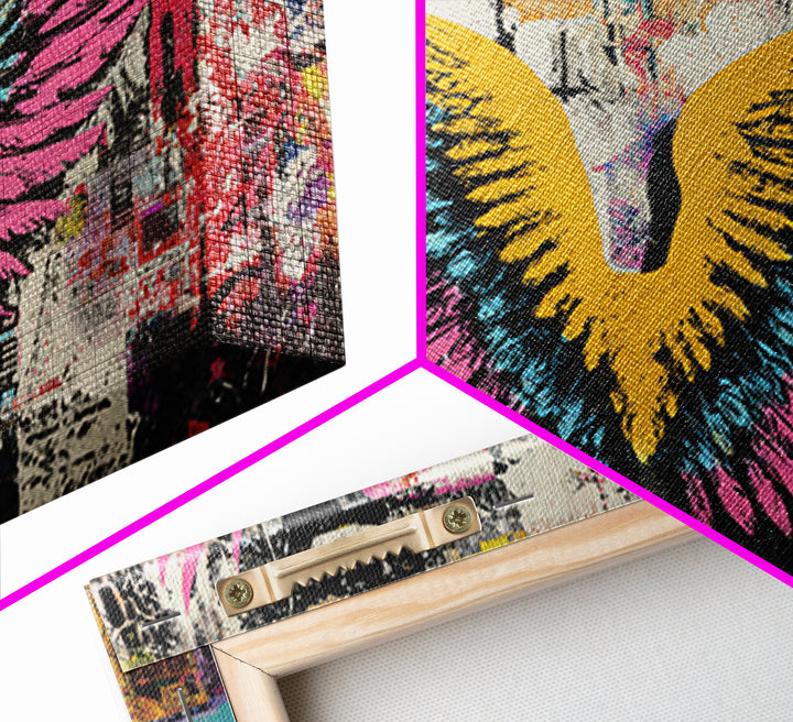 Graffiti Angel Wings Canvas Print, Street Art, Contemporary Art, Living Room Decor, Fine Art, Urban, Textured Painting, STR-3x2-57