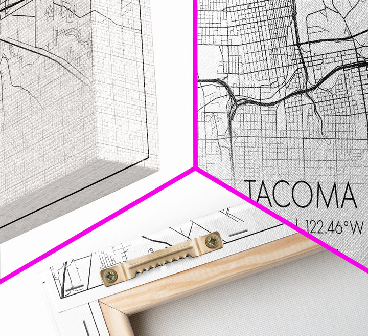 Tacoma City Map, Washington Art, Map Print, Modern Wall Art, Wall Art, Canvas Art, Gift For The Home, Farmhouse Wall Décor, City Wall Art