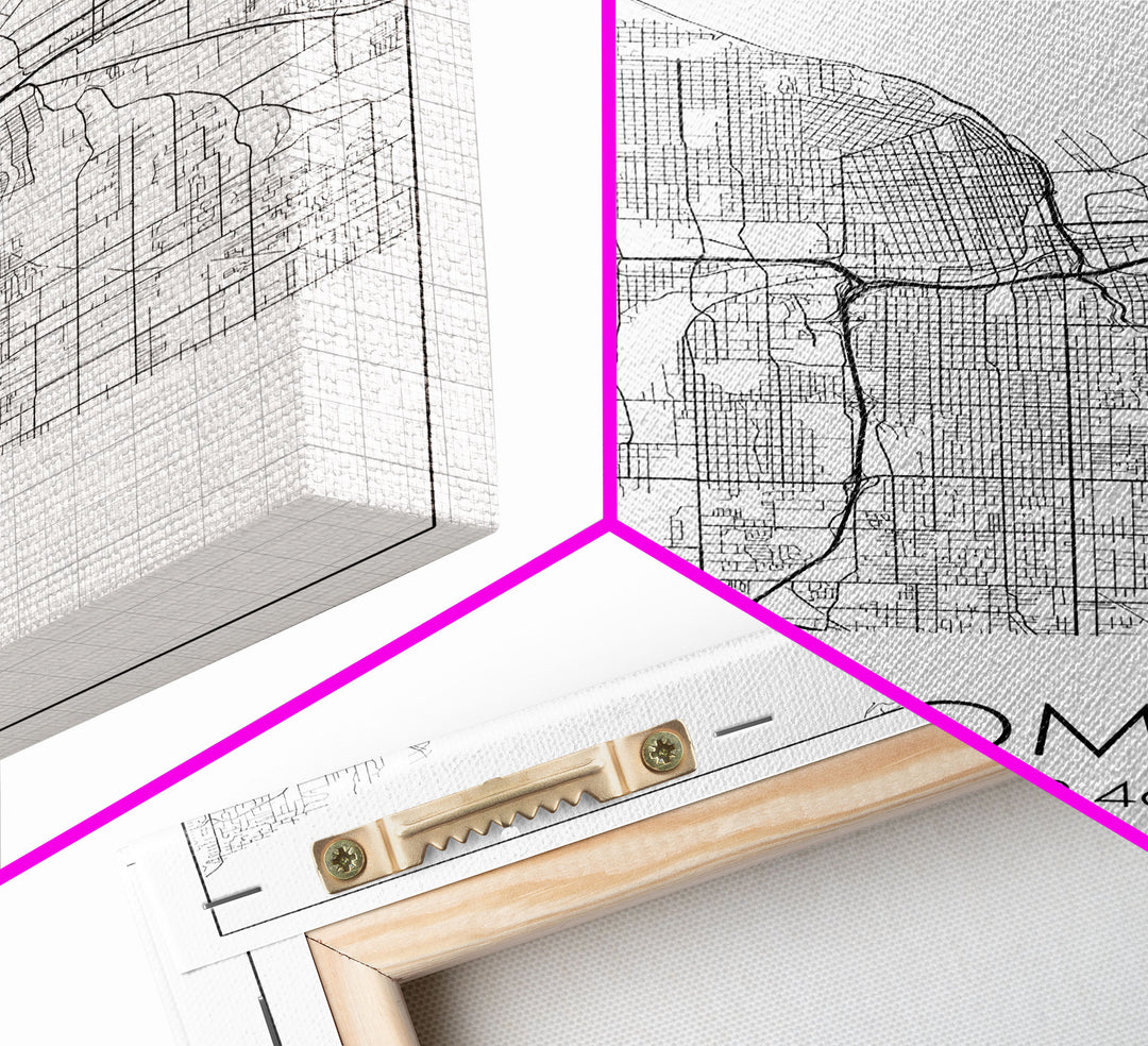 Tacoma Street Map, Washington Map, City Map Print, Modern Wall Art, Wall Art, Canvas Print, Wall Hanging, Housewarming Gift, Travel Art