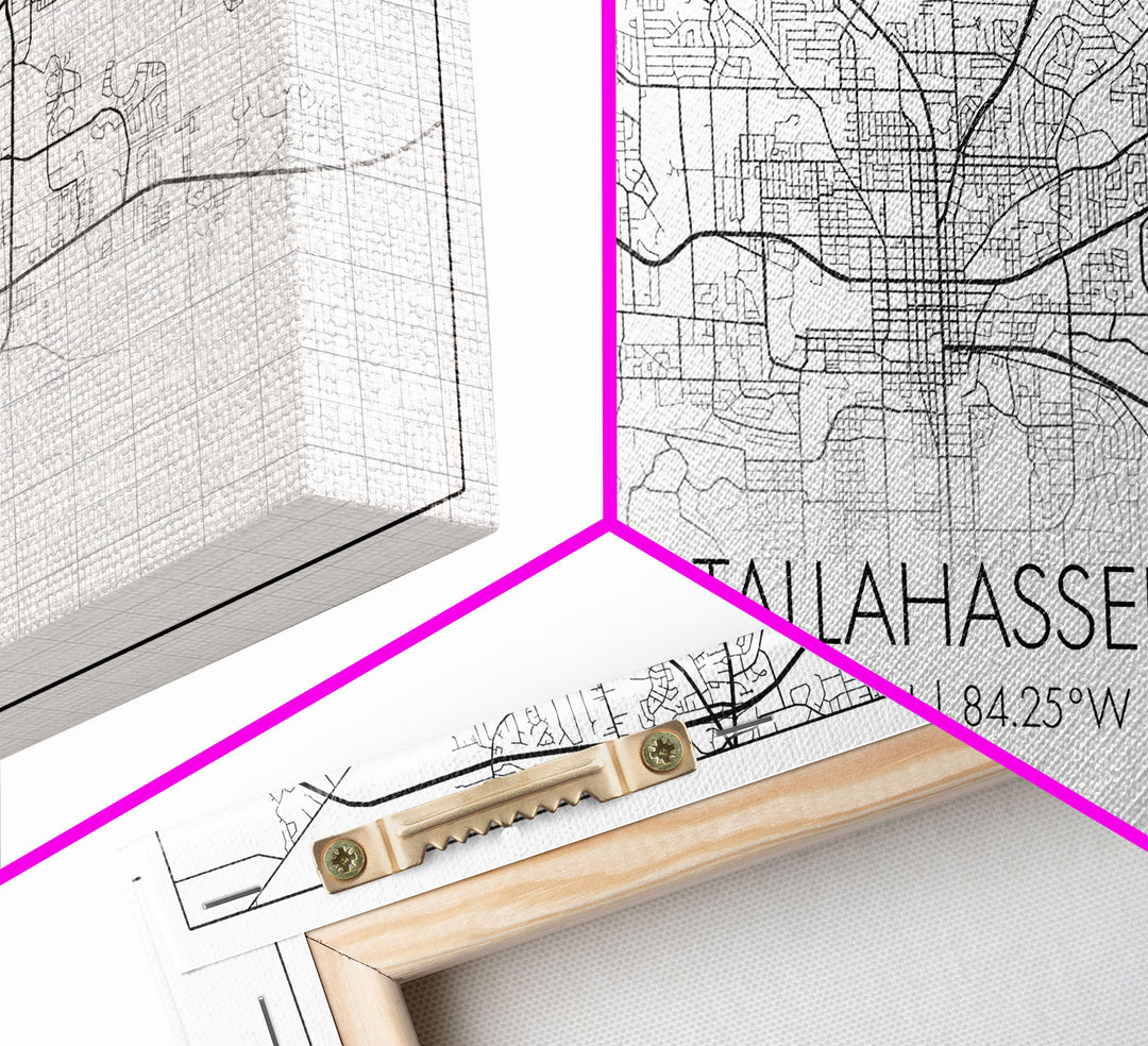 Tallahassee City Map, Florida Art, Map Print, Modern Wall Art, Wall Art, Canvas Art, Teen Boy Wall Art, Going Away Gift, Office Wall Décor