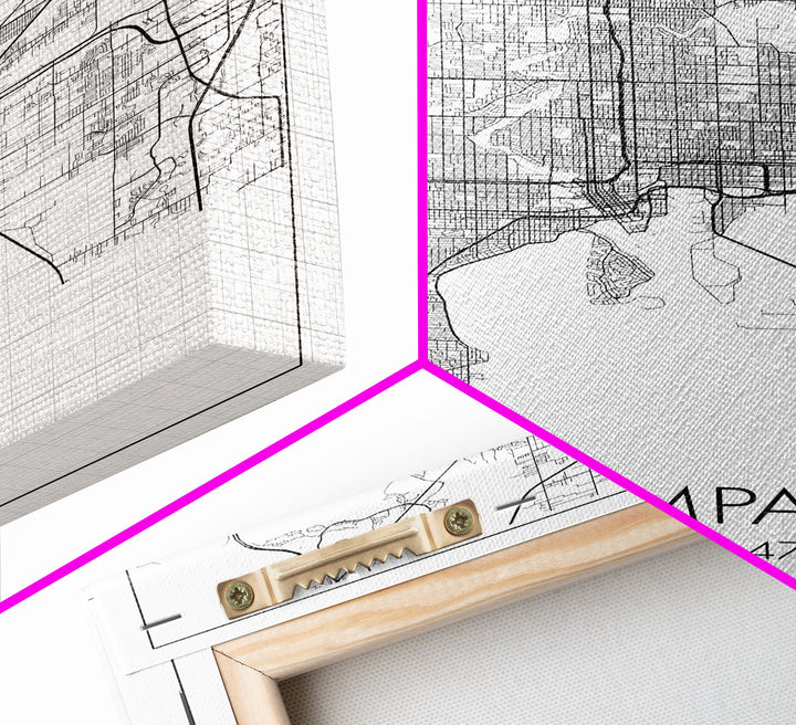 Tampa Street Map, Florida Map, City Map Print, Modern Wall Art, Wall Art, Canvas Print, Gift For Mom, Travel Wall Decor, Farmhouse Wall Art