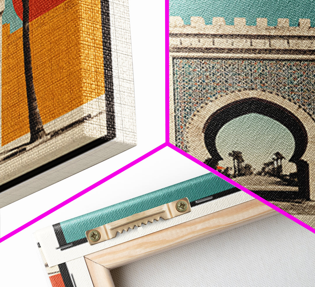 Marrakesh Arch and Tile Pattern Poster Canvas Print, Travel Poster(2), Gallery Wall Set, Living Room Decor, Fine Art, Voyage, TPO-1x1-17